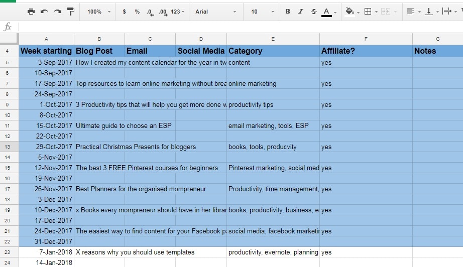 one hour content plan googlesheet How to unlock countless content ideas in one hour