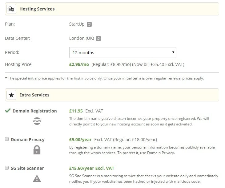 Siteground hosting services Siteground extra services