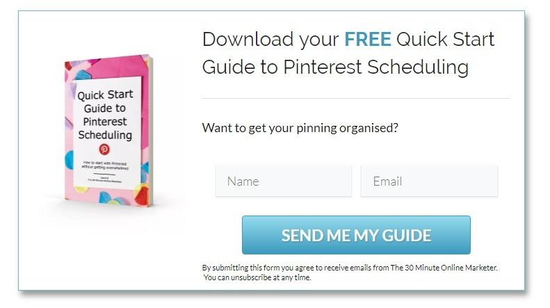 Quick Start Guide Optin Form Pinterest scheduling guide optin form