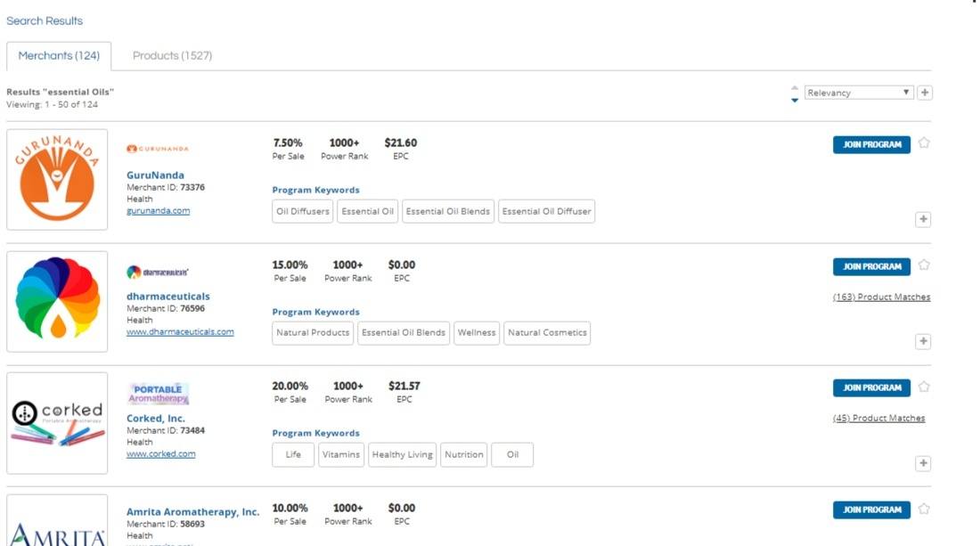 Sharea sale Affiliate programs search result