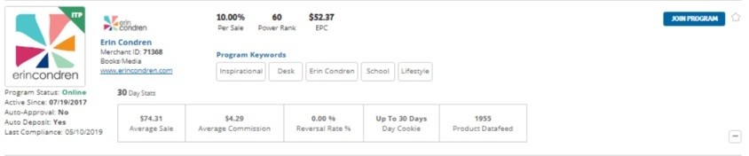 erin condren shareasale details