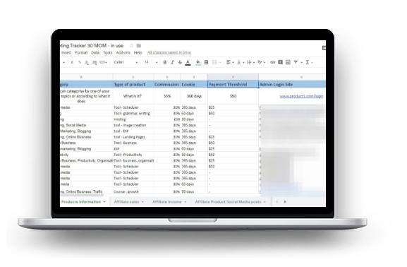 laptop with affiliate marketing tracker product info Laptop with affiliate marketing tracker product info