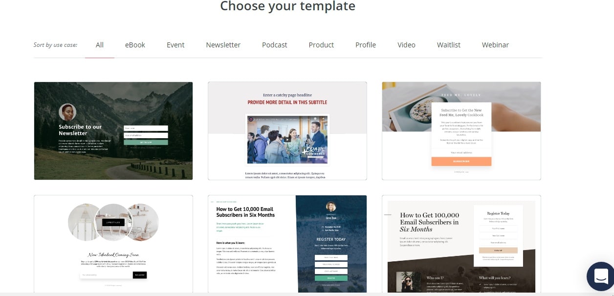 Landing Page templates
