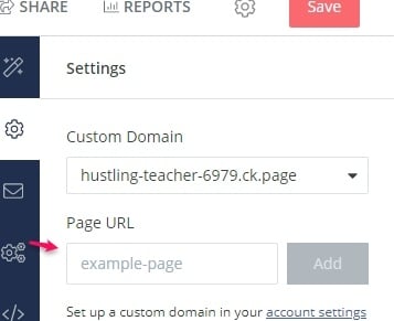 setting page url