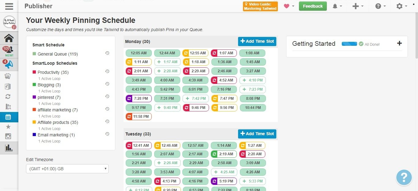 Weekly Pinning Schedule with SmartLoop