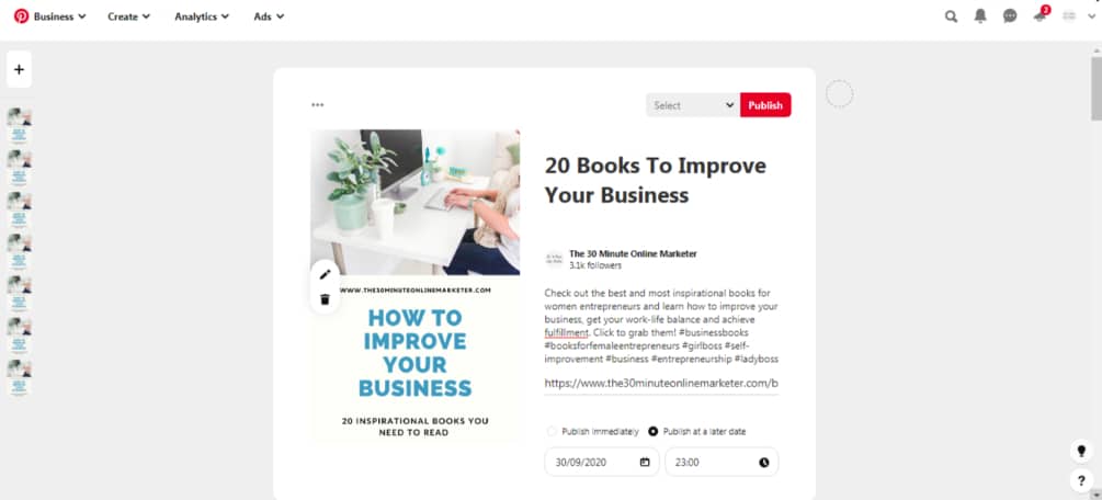 Create a Pin on Pinterest